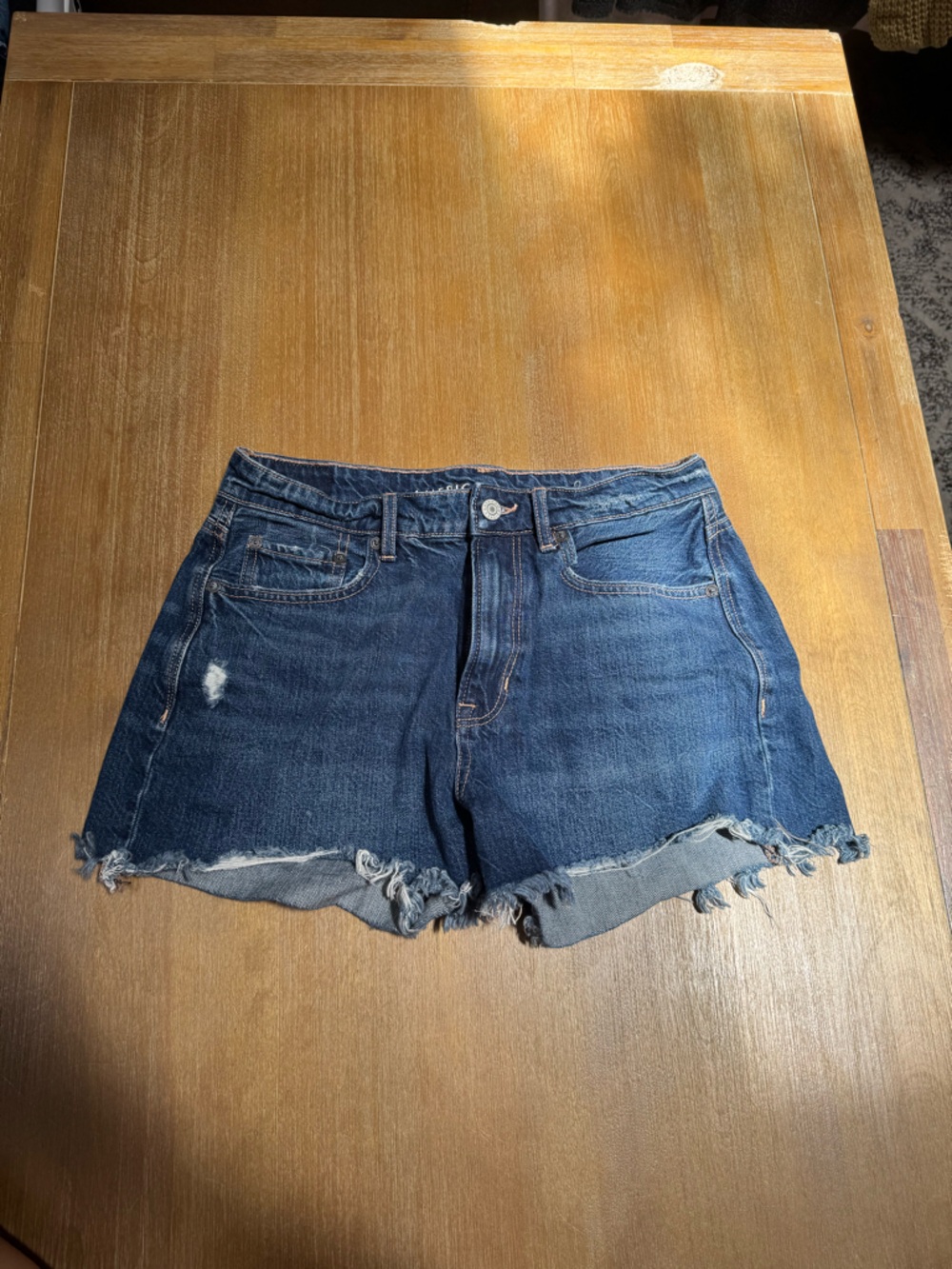 American Eagle Outfitters Blue Distressed Denim Cutoff Shorts